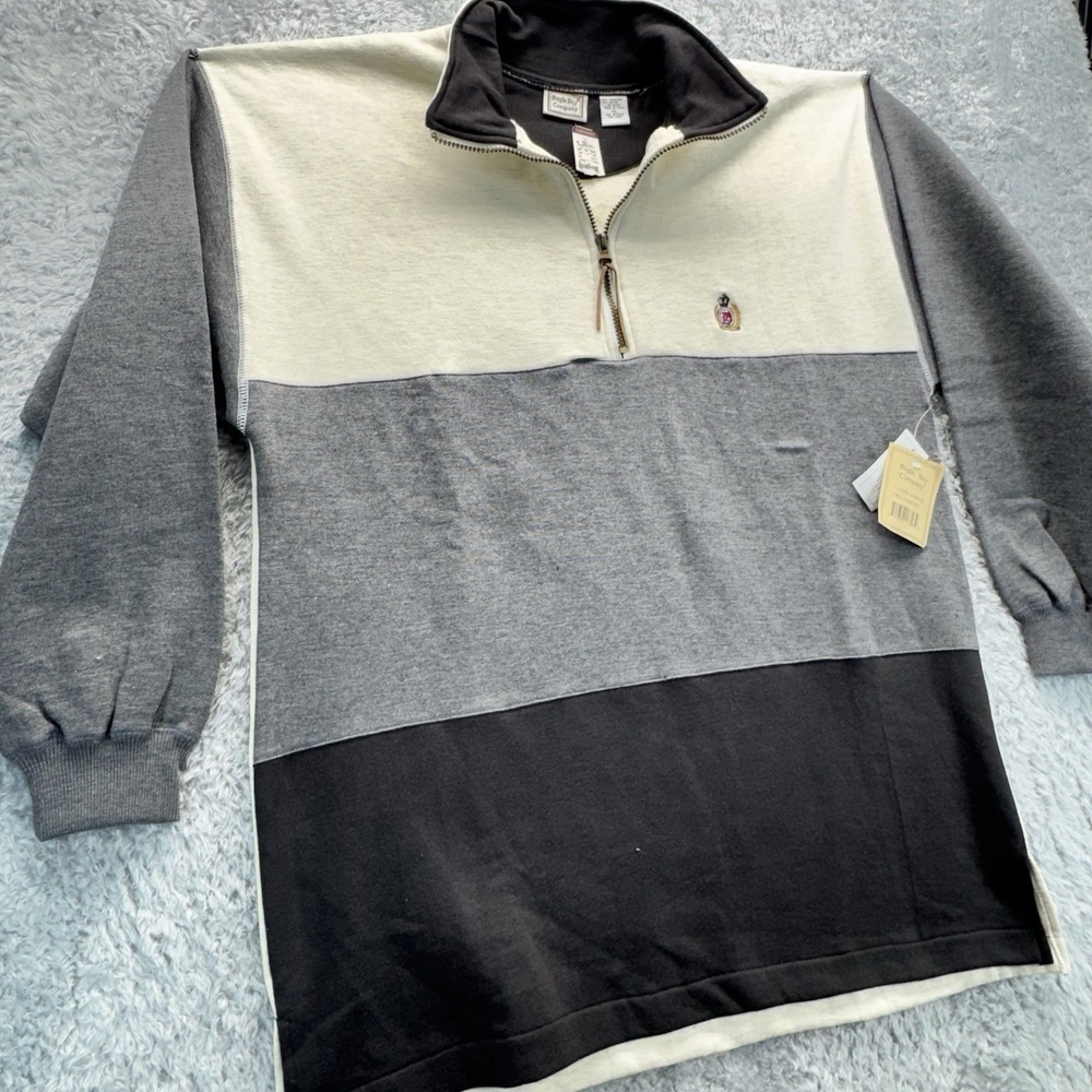 Vintage Bugle Boy 90s Y2K 1/4 Zip Pullover XL Colorblock Fleece Lined NWT NOS - Picture 7 of 11
